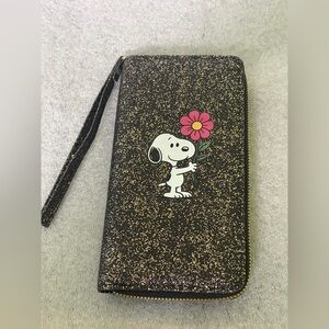Snoopy Black Glitter Wallet